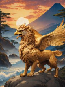 A griffin (or gryphon) is a chimeric creature, part eagle and part lion. 