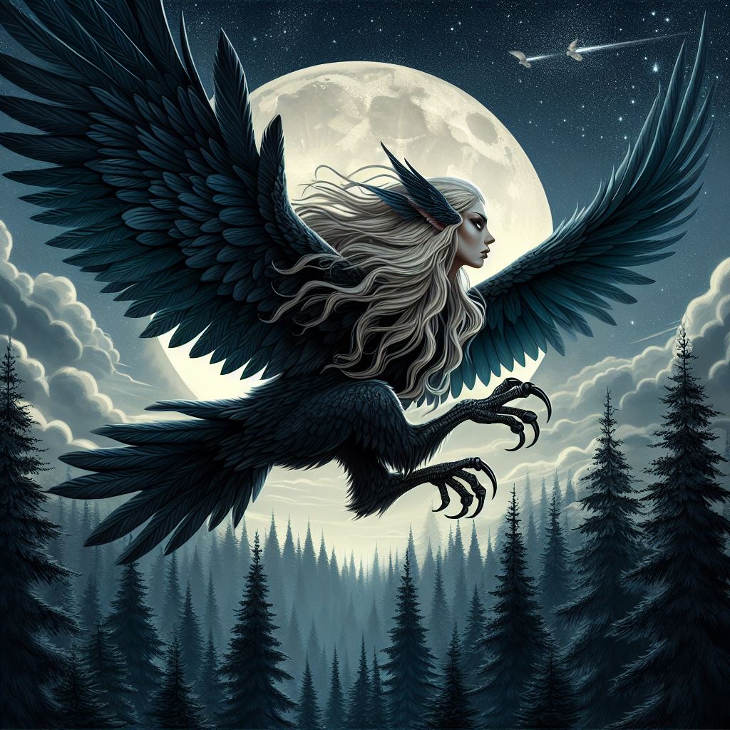 Harpy - Bird-faced woman, swift winds | mythicalcreatures.info